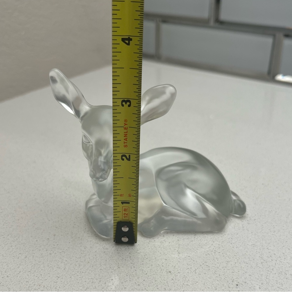 Vintage Fenton Clear Satin Fawn Deer - Picture 13 of 13